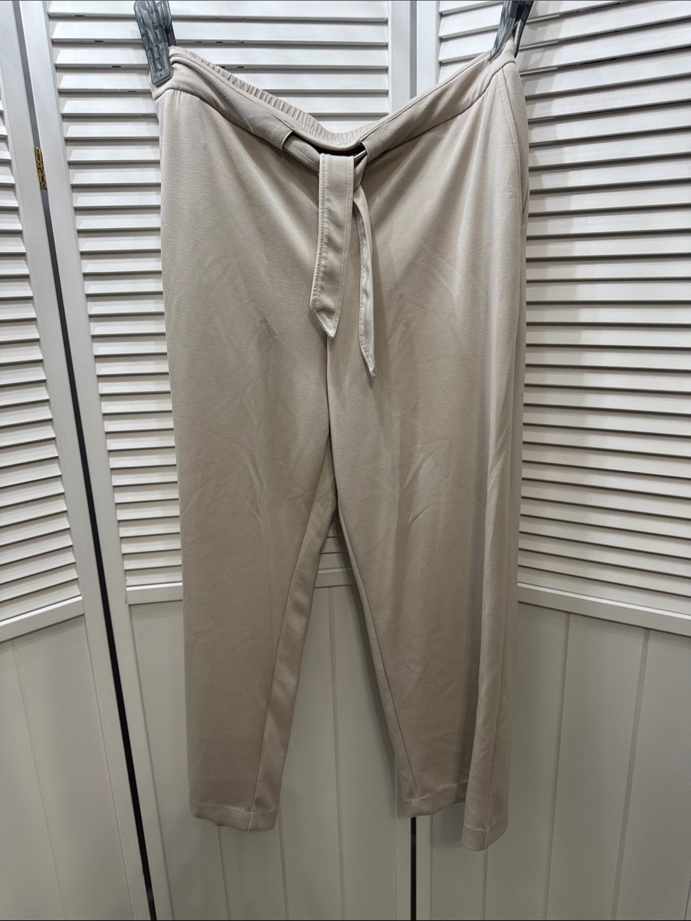 Nicole by Nicole Miller Neutral Tie-Waist Straight Leg Pants